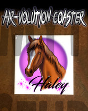 I004 Personalized Airbrush Horse Ceramic Coaster Design Yours