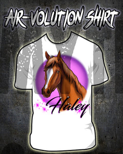 I004 Personalized Airbrush Horse Tee Shirt Design Yours