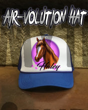I004 Personalized Airbrush Horse Snapback Trucker Hat Design Yours