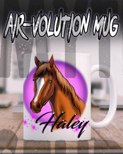 I004 Personalized Airbrush Horse Ceramic Coffee Mug Design Yours