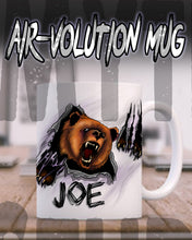 I006 Personalized Airbrush Angry Bear Ceramic Coffee Mug Design Yours