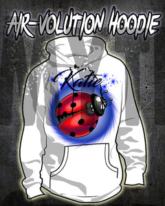 I007 Personalized Airbrush Ladybug Hoodie Sweatshirt Design Yours