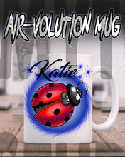 I007 Personalized Airbrush Ladybug Ceramic Coffee Mug Design Yours