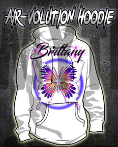I012 Personalized Airbrush Butterfly Hoodie Sweatshirt Design Yours