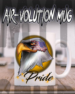 I013 Personalized Airbrush American Flag Bald Eagle Ceramic Coffee Mug Design Yours