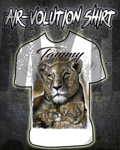 I014 Personalized Airbrush Tiger and cub Tee Shirt Design Yours