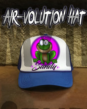I015 Personalized Airbrush Frog Snapback Trucker Hat Design Yours