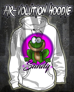 I015 Personalized Airbrush Frog Hoodie Sweatshirt Design Yours