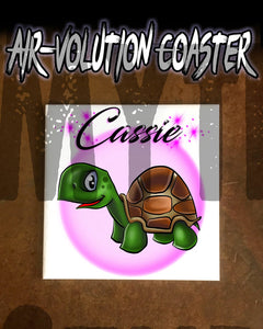 I017 Personalized Airbrush Turtle Ceramic Coaster Design Yours
