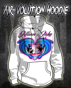 I018 Personalized Airbrush Dolphin Heart Hoodie Sweatshirt Design Yours