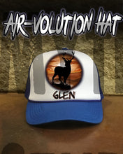 I019 Personalized Airbrush Deer Hunting Snapback Trucker Hat Design Yours