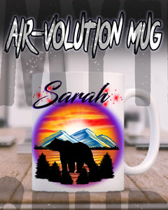 I020 Personalized Airbrush Bear Ceramic Coffee Mug Design Yours