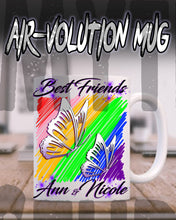 I024 Personalized Airbrush Best Friend Butterflies Ceramic Coffee Mug Design Yours