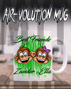 I027 Personalized Airbrush Monkeys Ceramic Coffee Mug Design Yours