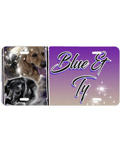 I034 Digitally Airbrush Painted Personalized Custom Labrador Dogs    Auto License Plate Tag