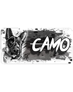I036 Digitally Airbrush Painted Personalized Custom German Shepard Dog    Auto License Plate Tag