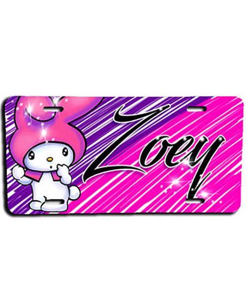 LB005 Personalized Airbrush Cartoon Rabbit License Plate Tag Design Yours