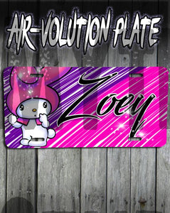 LB005 Personalized Airbrush Cartoon Rabbit License Plate Tag Design Yours