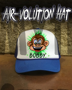 LB008 Personalized Airbrush Monkey Snapback Trucker Hat Design Yours
