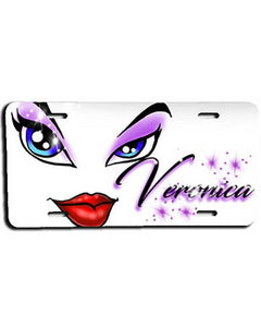 LB012 Personalized Airbrush Sexy Eyes and Lips License Plate Tag Design Yours