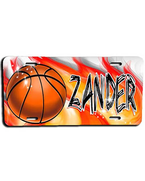 LG002 Custom Airbrush Personalized Basketball License Plate Tag Design Yours