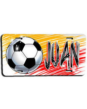 LG003 Custom Airbrush Personalized Soccer Ball License Plate Tag Design Yours
