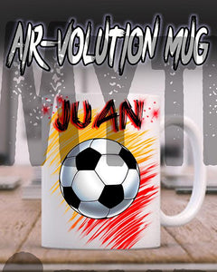 LG003 Custom Airbrush Personalized Soccer Ball Ceramic Coffee Mug Design Yours