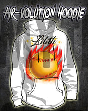 LG004 custom personalized airbrush Softball Fire bat Hoodie Sweatshirt Design Yours