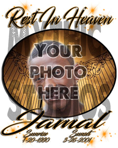 PT003 Personalized Airbrush Your Photo On a Tee Shirt Design Yours