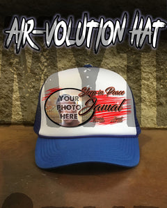 PT004 Personalized Airbrush Your Photo On a Snapback Trucker Hat Design Yours