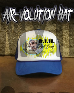 PT007 Personalized Airbrush Your Photo On a Snapback Trucker Hat Design Yours