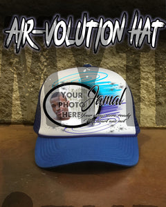 PT008 Personalized Airbrush Your Photo On a Snapback Trucker Hat Design Yours